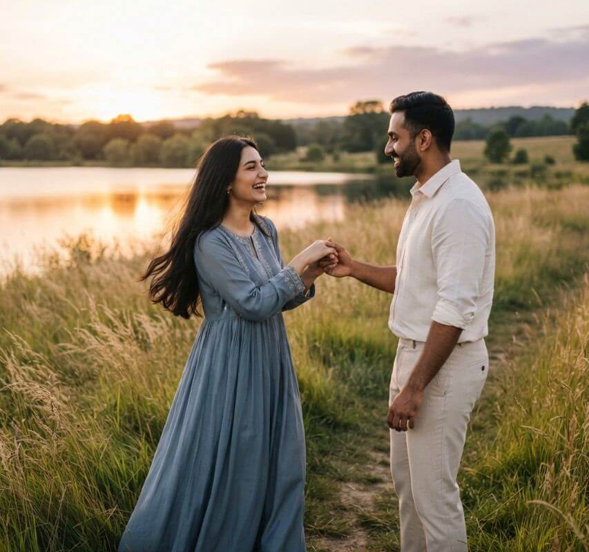 Outdoor Lake View Couple Shoot 853px 800px