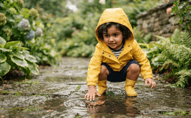 Landscape Playing in Garden Babyshoot